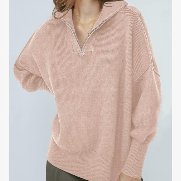Pink Quarter-Zip Pullover - Picture 5 of 8